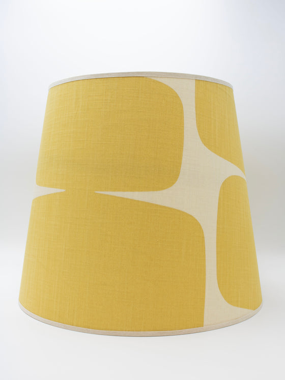 16" Tall French Drum Ochre Bloc Print