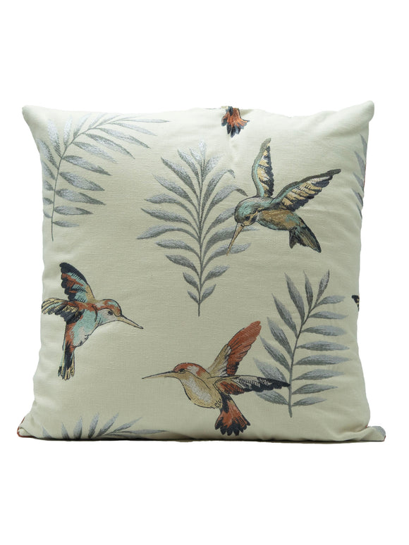 18"Cushion - Embroidered Humming Bird