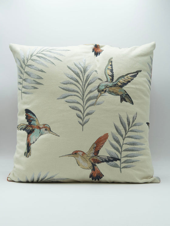 18"Cushion - Embroidered Humming Bird