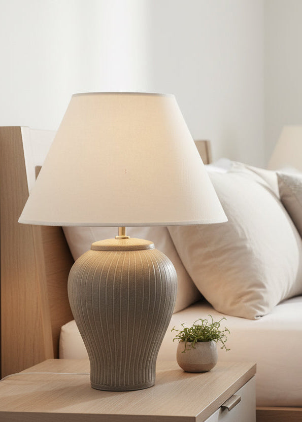 Striped Lamp Small Taupe