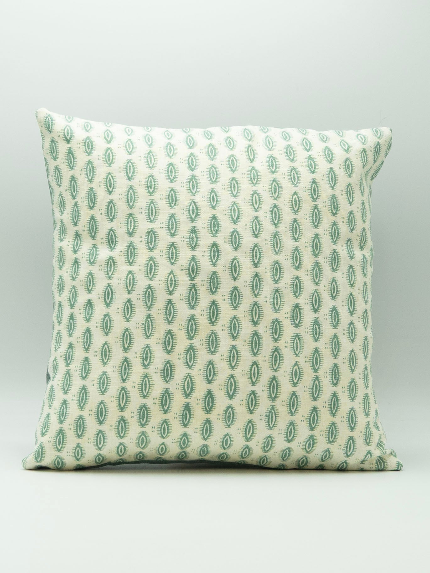 14" Cushion Teal and Cream Lozenge