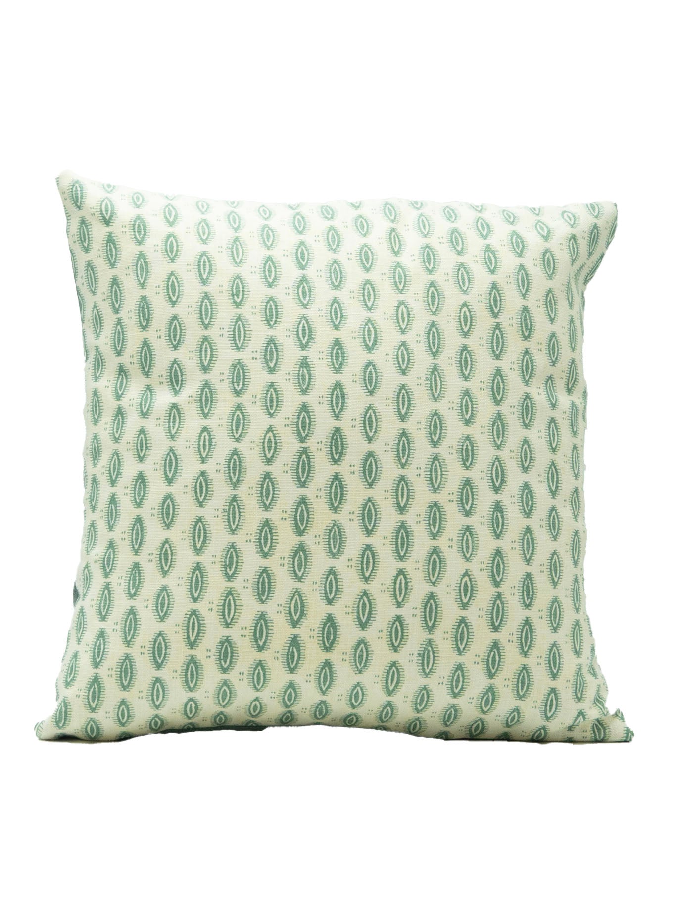 14" Cushion Teal and Cream Lozenge