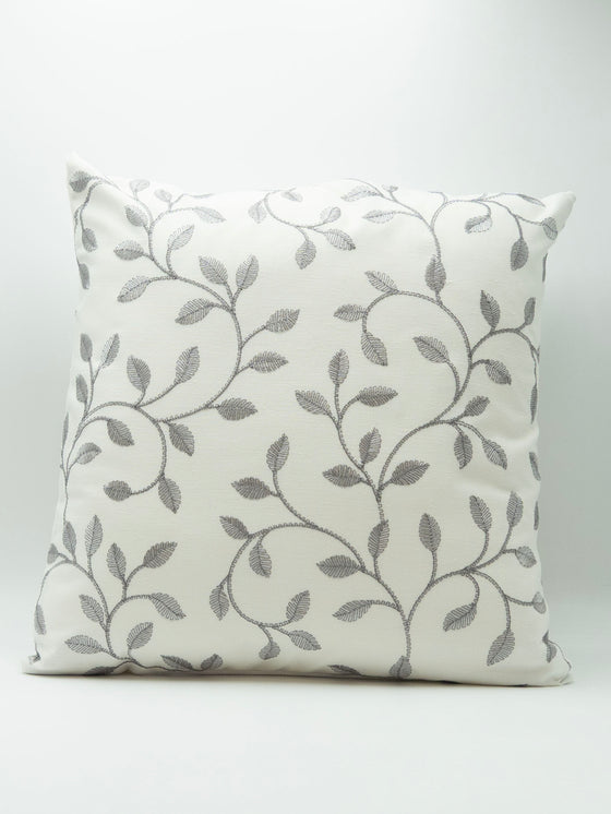 18" Cushion Standen Embroidered Leaf