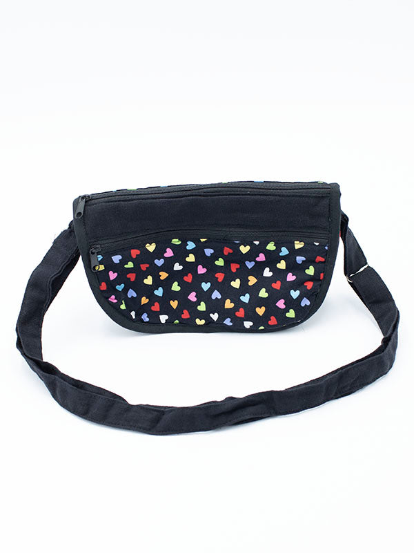 Small Bag Black with Small Hearts
