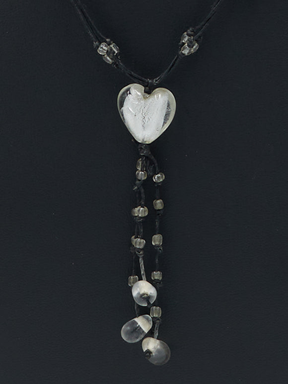 Clear Heart Bead Necklace