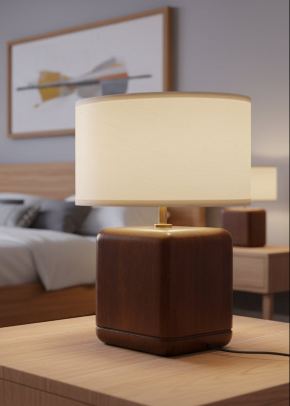 Wooden Cube Lamp
