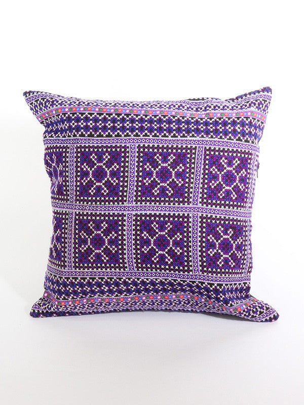 Purple Geometric Pattern Cushion