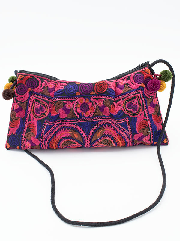 Hill Tribe Embroidered Pink Bag