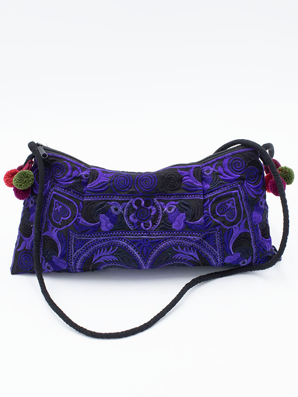 Tribe Embroidered Purple Bag