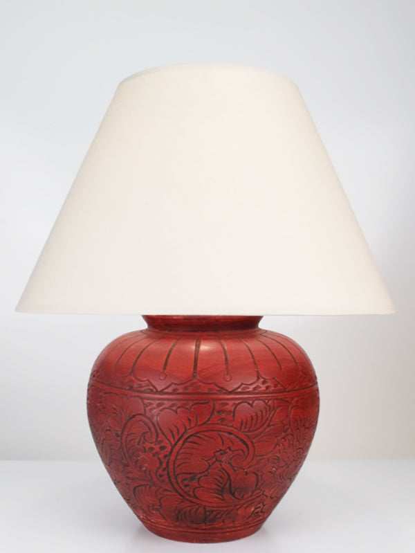 Engraved Floral Lamp