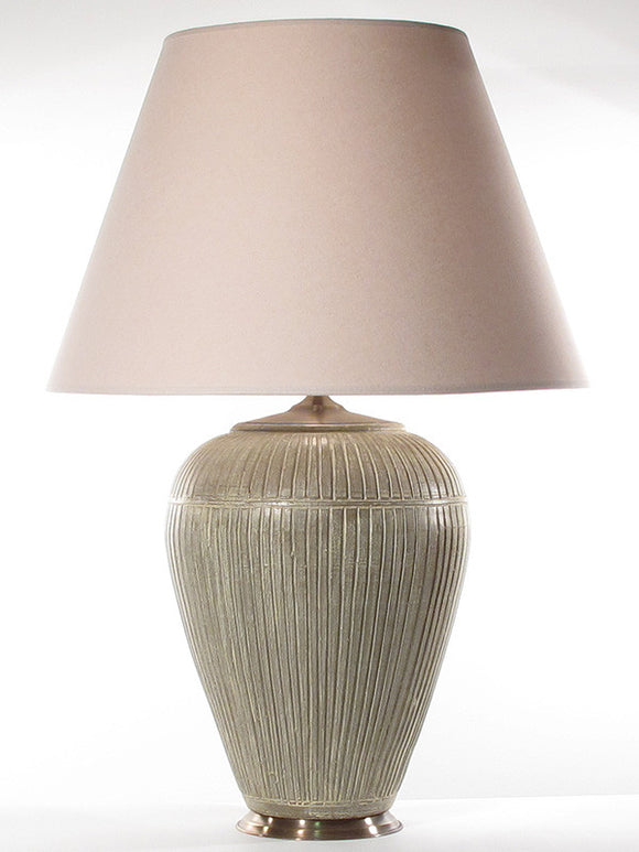 Striped Lamp Large Taupe
