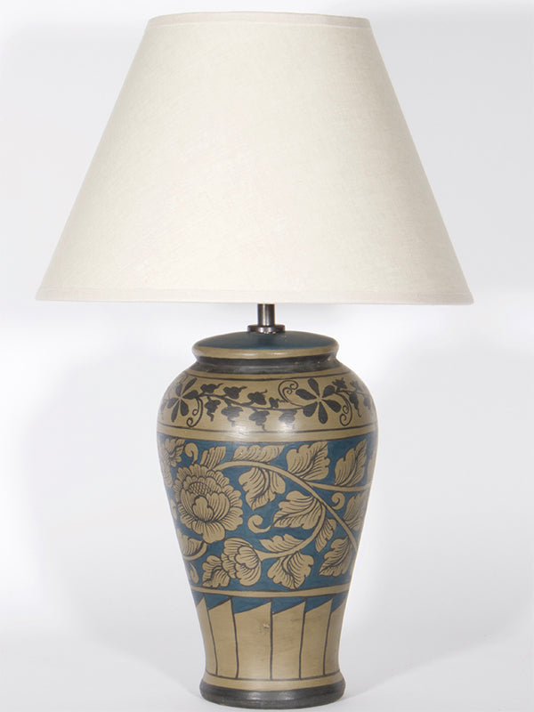 Blue Classic Leaf Bedside Lamp