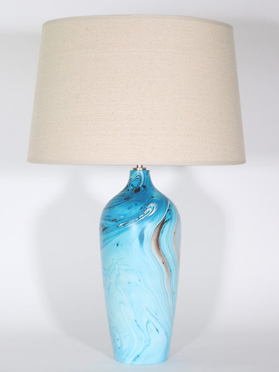 Bottle Lamp - Blue Swirl